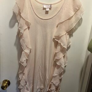 H&M Cream Ruffle Sleeve Blouse